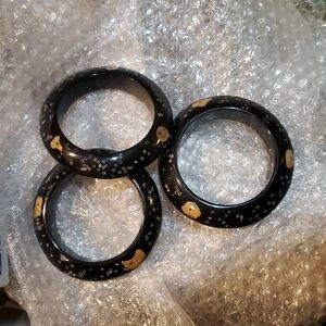 3 Black Bangle Bracelets Set  NWOT